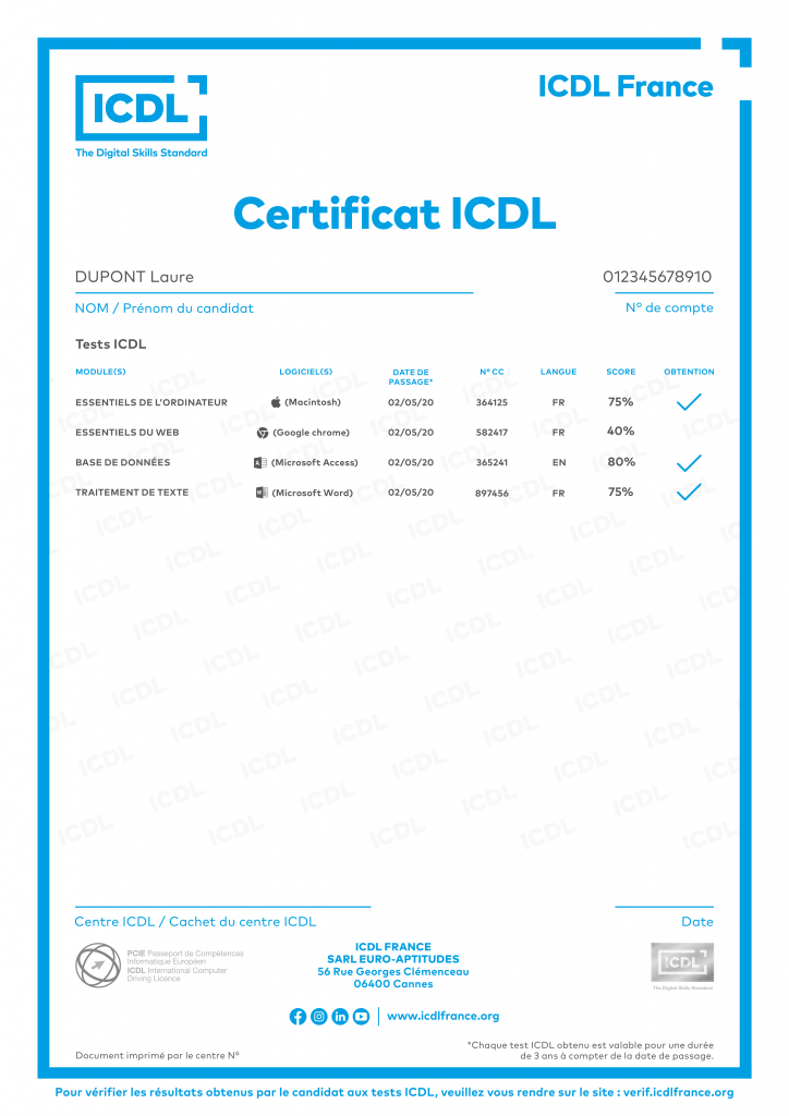 Certificat ICDL